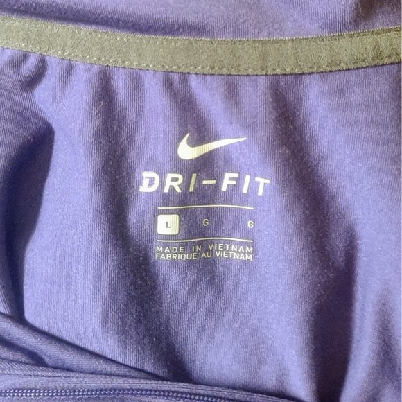 Nike Dri -Fit Element 1/4 Zip Top Purple Womens Size Large Thumb Holes Athletic - Picture 5 of 8